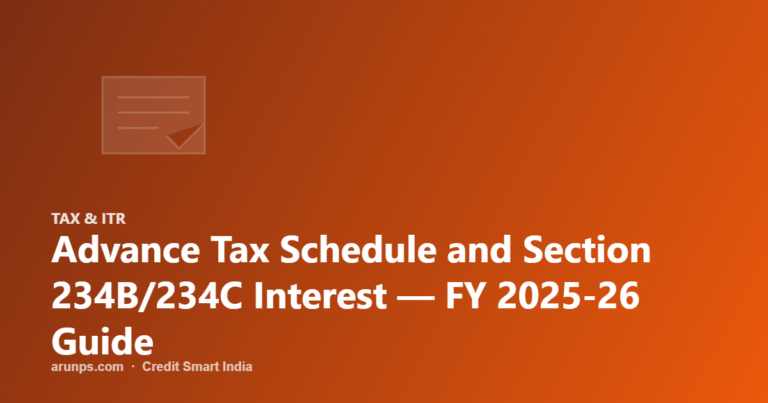 Advance Tax Schedule and Section 234B/234C Interest — FY 2025-26 Guide