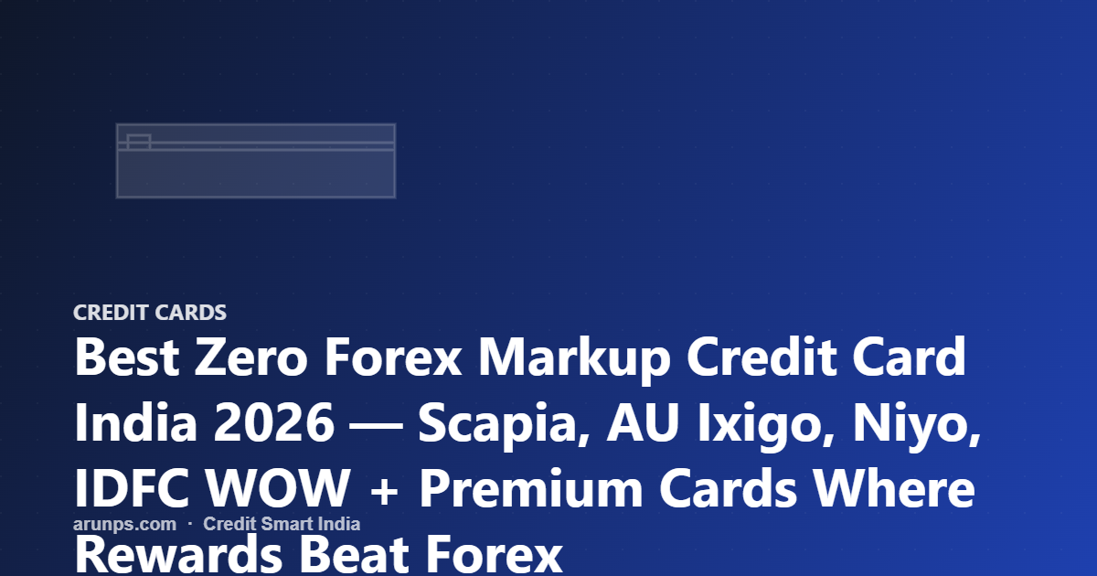 Best Zero Forex Markup Credit Card India 2026 — Scapia, AU Ixigo, Niyo, IDFC WOW + Premium Cards Where Rewards Beat Forex