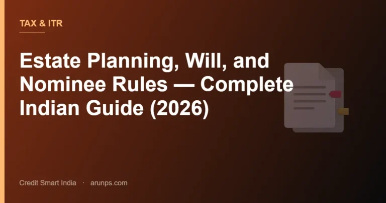 Estate Planning, Will, and Nominee Rules — Complete Indian Guide (2026)