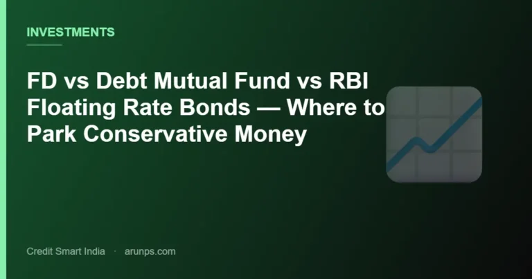 FD vs Debt Mutual Fund vs RBI Floating Rate Bonds — Where to Park Conservative Money