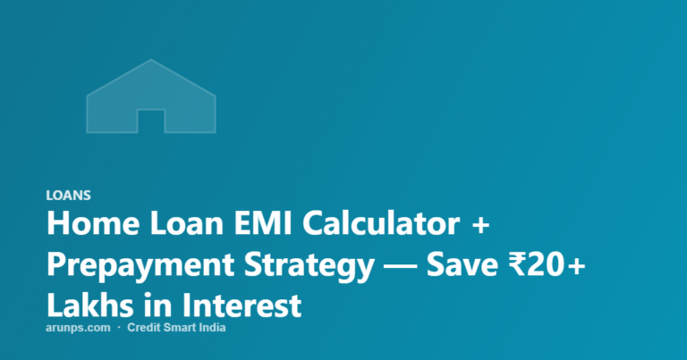Home Loan EMI Calculator + Prepayment Strategy — Save ₹20+ Lakhs in Interest