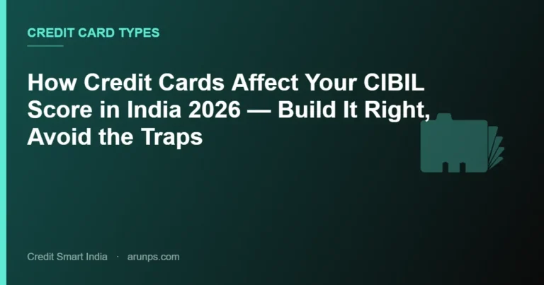 How Credit Cards Affect Your CIBIL Score in India 2026 — Build It Right, Avoid the Traps