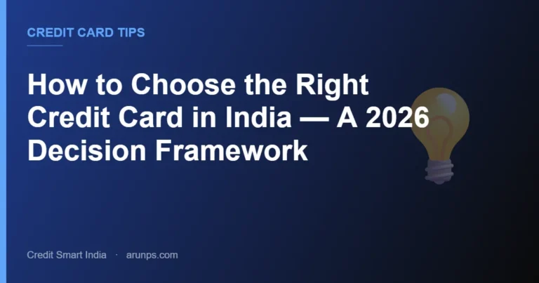 How to Choose the Right Credit Card in India — A 2026 Decision Framework