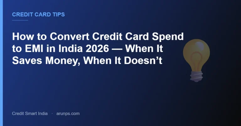 How to Convert Credit Card Spend to EMI in India 2026 — When It Saves Money, When It Doesn’t