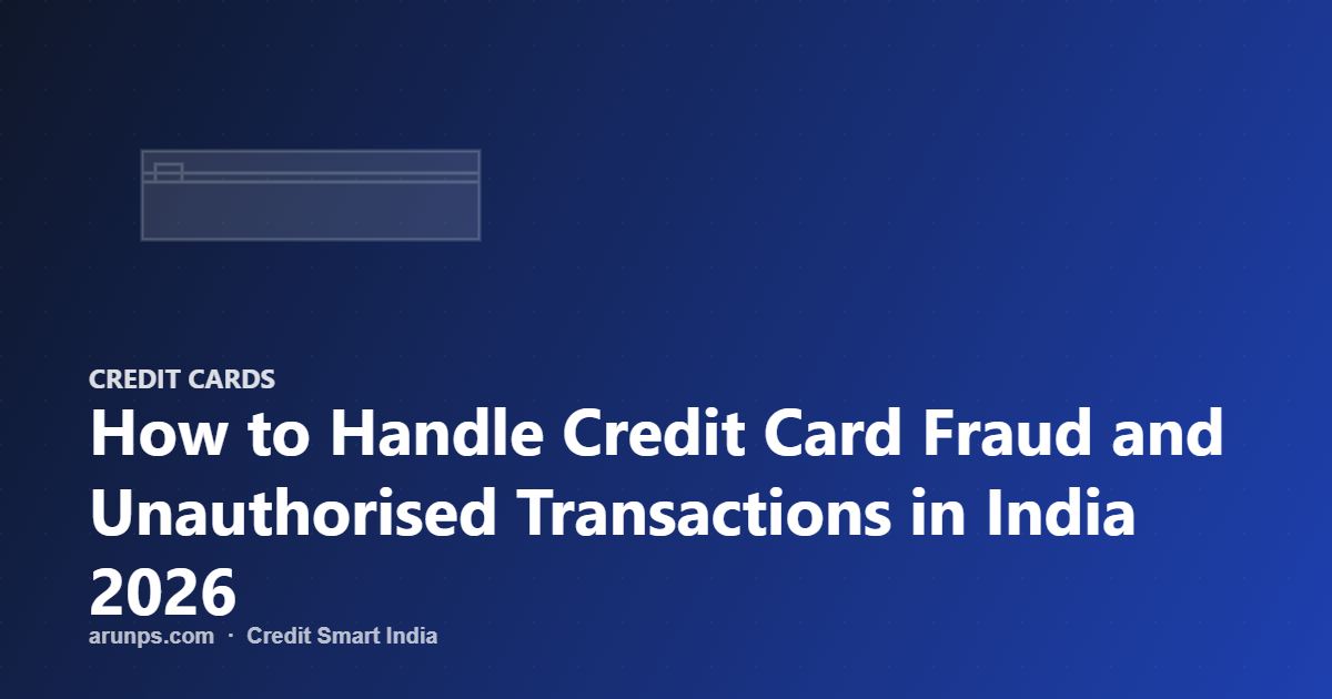 How to Handle Credit Card Fraud and Unauthorised Transactions in India 2026