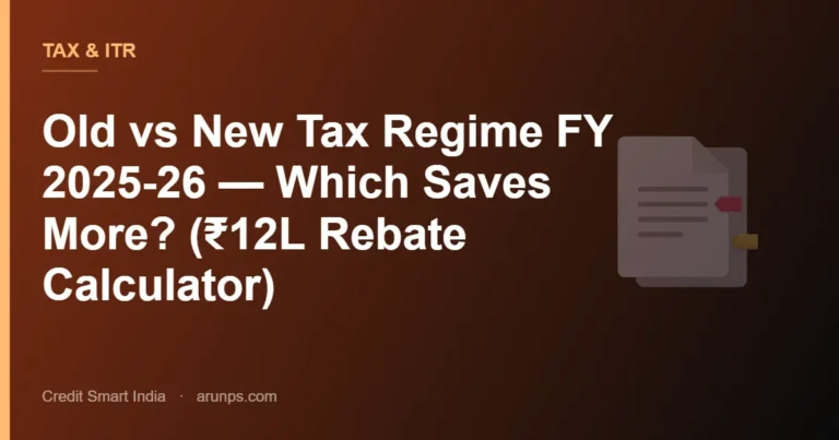 Old vs New Tax Regime FY 2025-26 — Which Saves More? (₹12L Rebate Calculator)