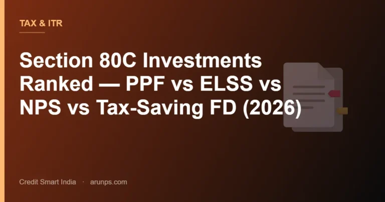Section 80C Investments Ranked — PPF vs ELSS vs NPS vs Tax-Saving FD (2026)