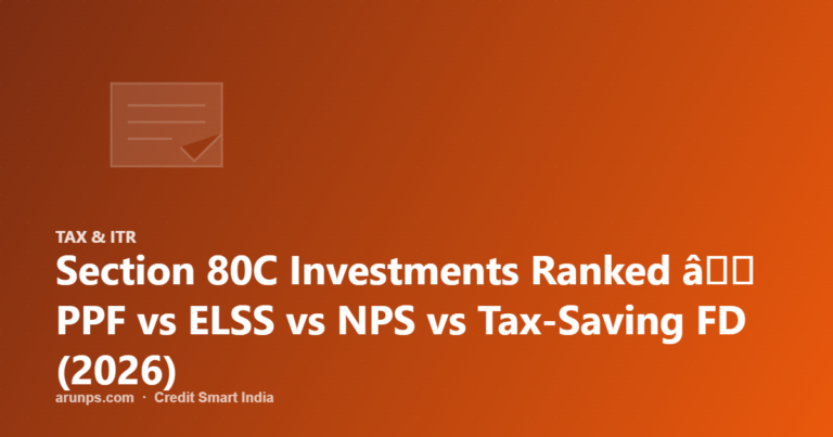 Section 80C Investments Ranked â PPF vs ELSS vs NPS vs Tax-Saving FD (2026)