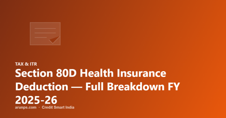 Section 80D Health Insurance Deduction — Full Breakdown FY 2025-26