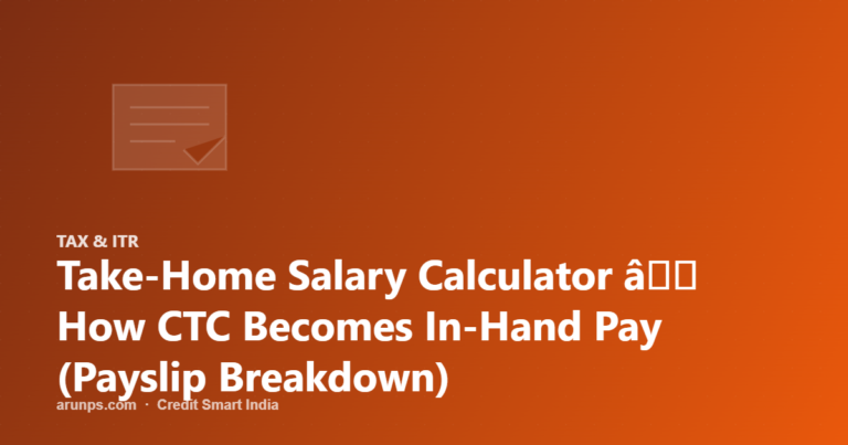 Take-Home Salary Calculator â How CTC Becomes In-Hand Pay (Payslip Breakdown)