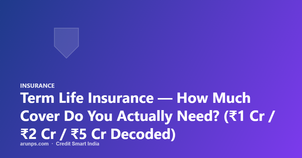 Term Life Insurance — How Much Cover Do You Actually Need? (₹1 Cr / ₹2 Cr / ₹5 Cr Decoded)