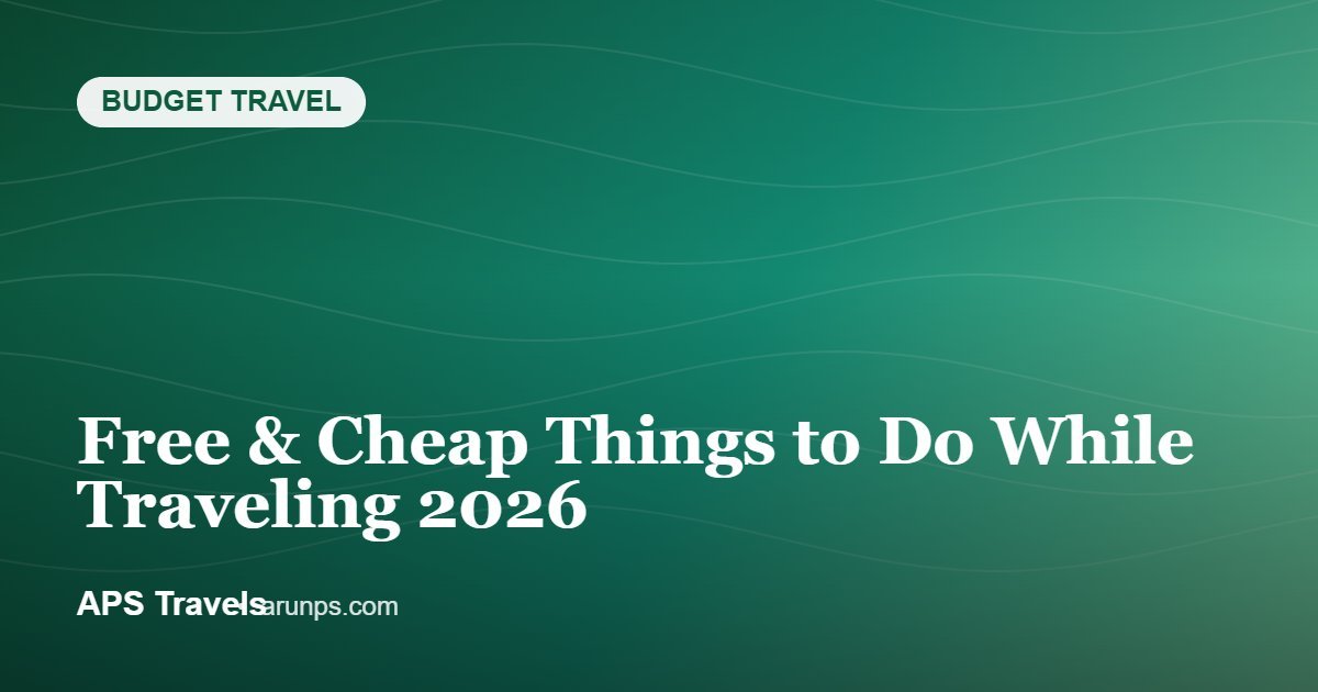 Free & Cheap Things to Do While Traveling 2026 — APS Travels