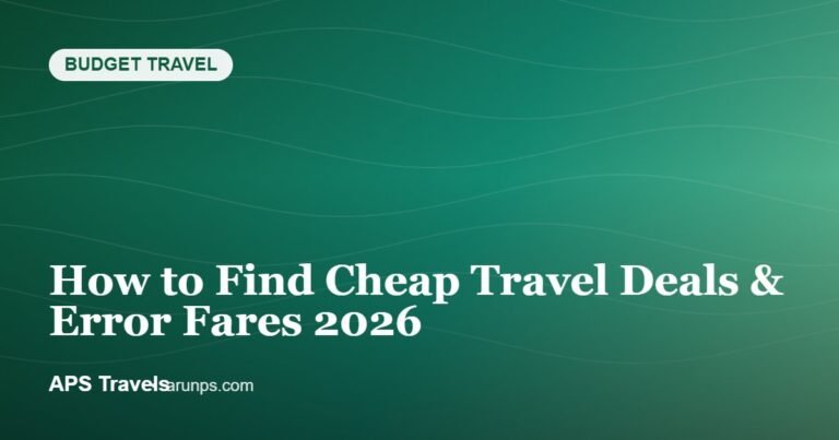 How to Find Cheap Travel Deals & Error Fares 2026 — APS Travels