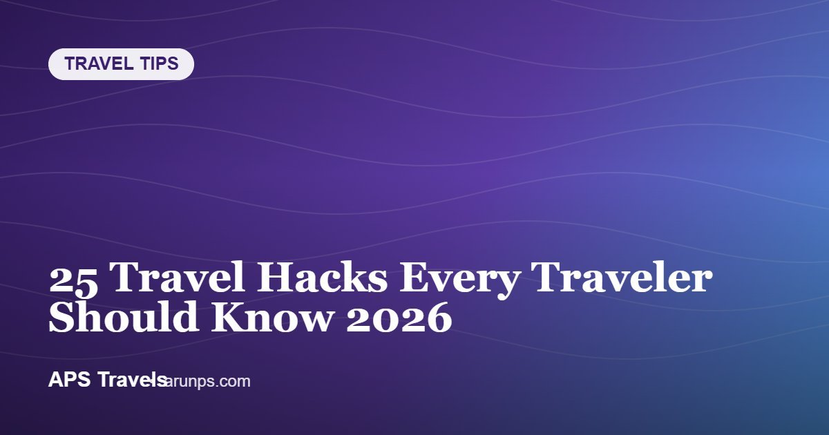 25 Travel Hacks Every Traveler Should Know 2026 — APS Travels