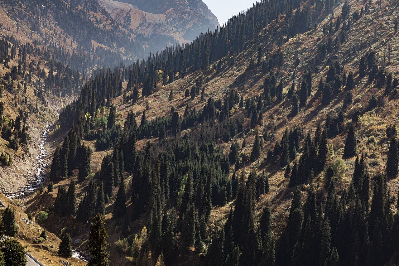 Almaty against the Tian Shan mountains