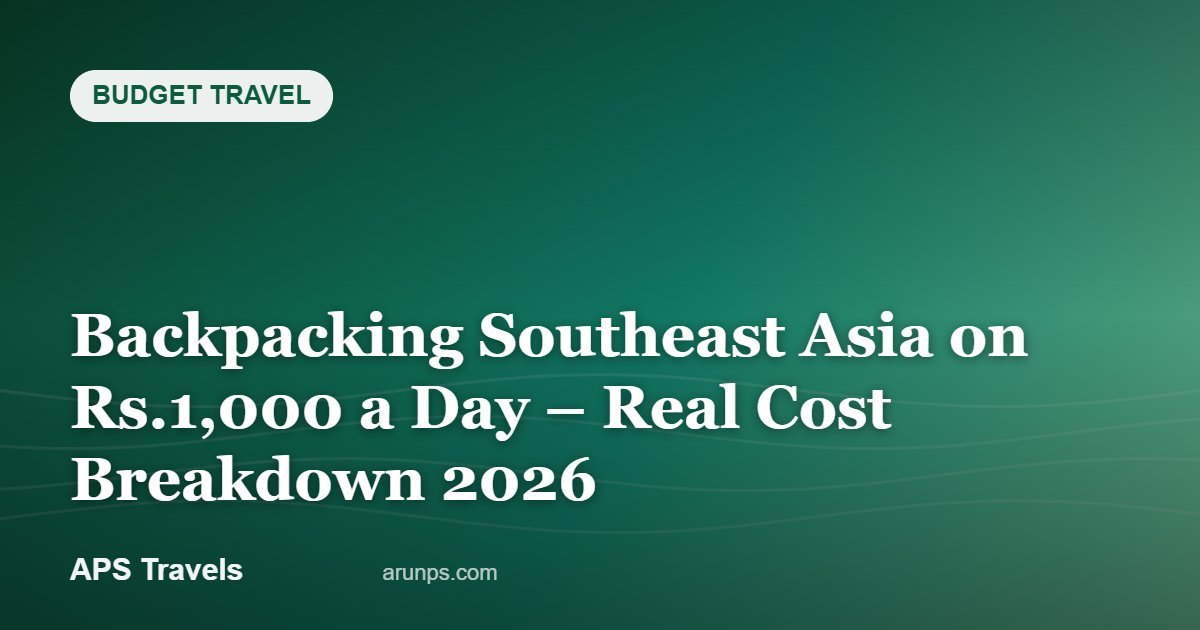 Backpacking Southeast Asia on Rs.1,000 a Day – Real Cost Breakdown 2026 — APS Travels
