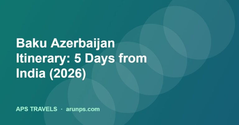 Baku Azerbaijan Itinerary: 5 Days from India (2026)