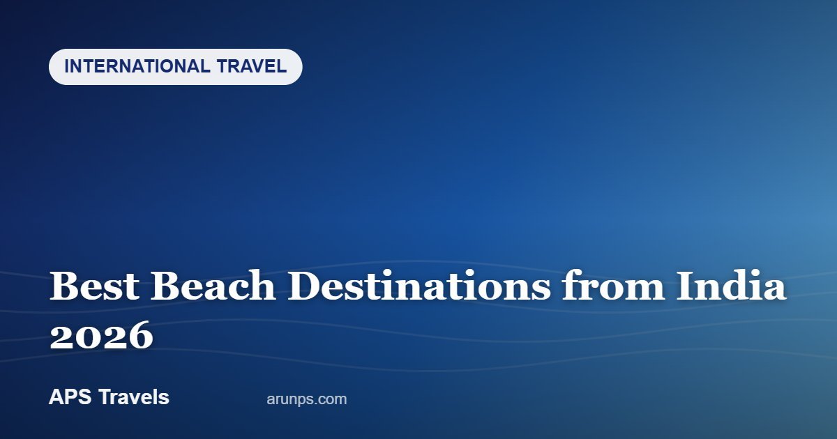 Best Beach Destinations from India 2026 — APS Travels
