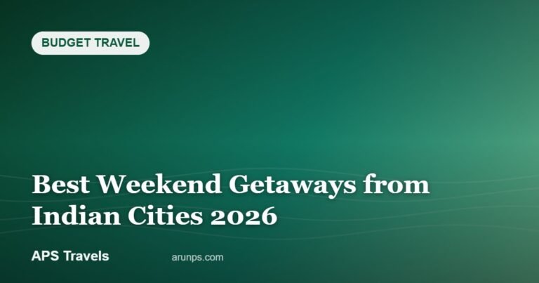 Best Weekend Getaways from Indian Cities 2026 — APS Travels