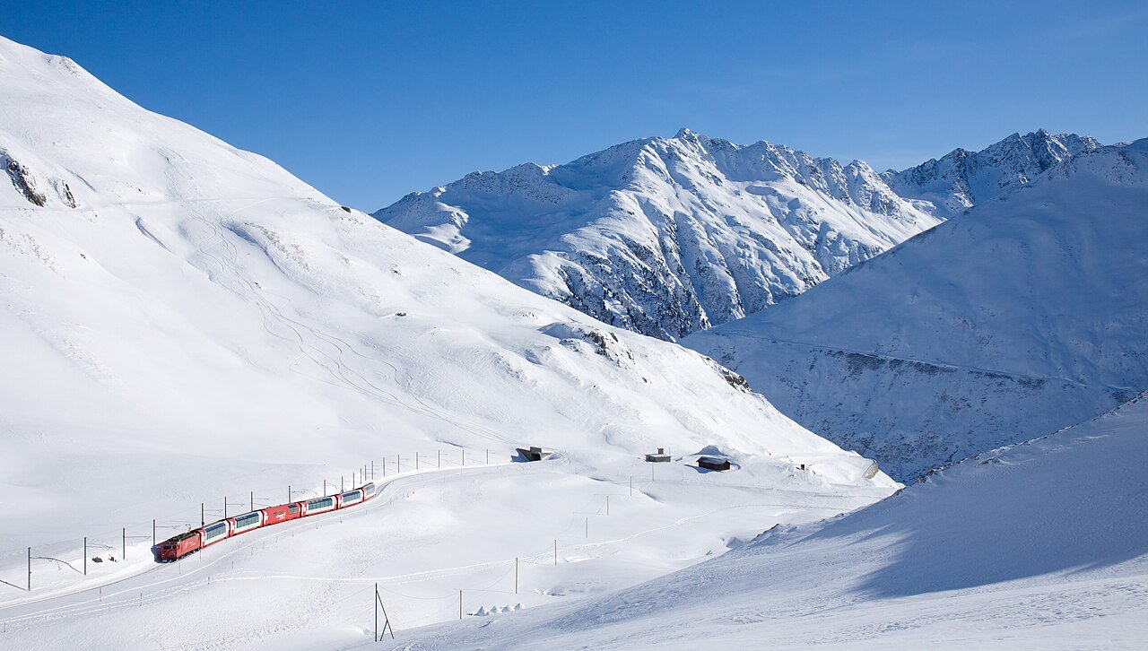 A scenic train in Switzerland