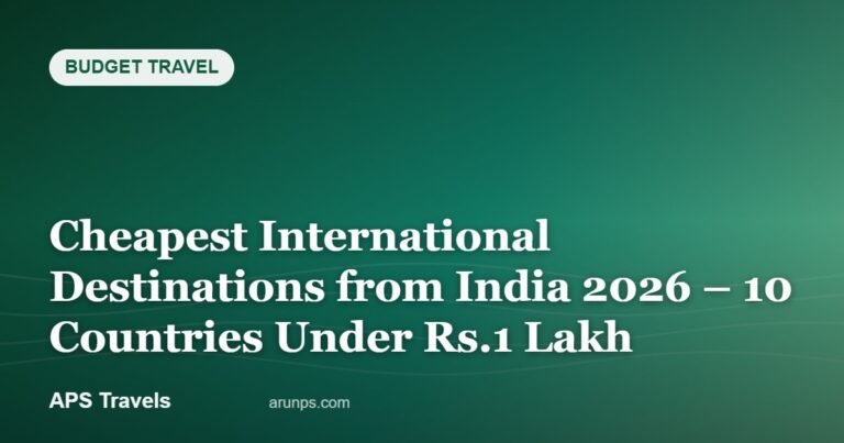 Cheapest International Destinations from India 2026 – 10 Countries Under Rs.1 Lakh — APS Travels