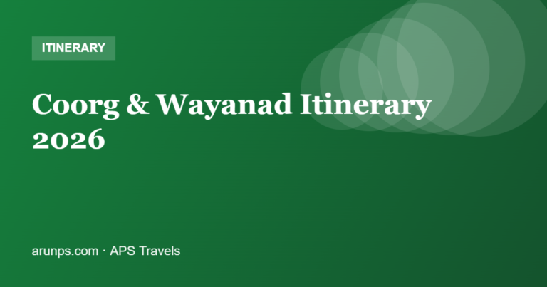 Coorg & Wayanad Itinerary 2026 — 6-Day Western Ghats Road Trip