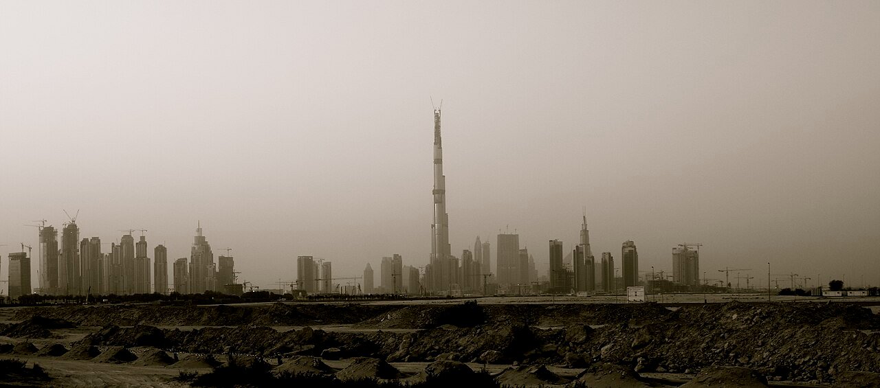 The Dubai skyline with the Burj Khalifa