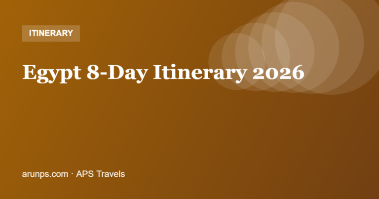 Egypt 8-Day Itinerary 2026 — Cairo, Nile Cruise, Luxor, Aswan & Abu Simbel