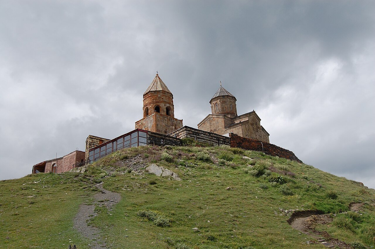 Gergeti Trinity Church below Mount Kazbek