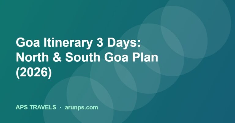 Goa Itinerary 3 Days: North & South Goa Plan (2026)