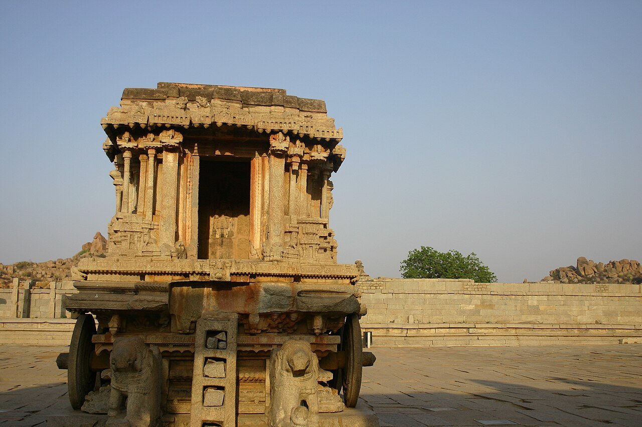 The stone chariot at the Vittala Temple, Hampi