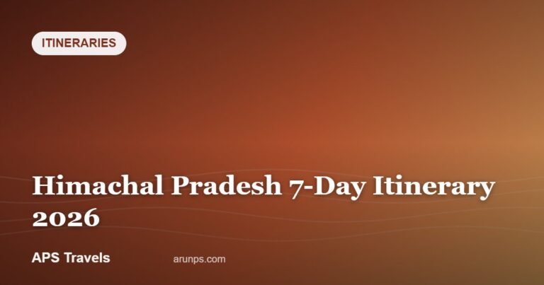 Himachal Pradesh 7-Day Itinerary 2026 — APS Travels