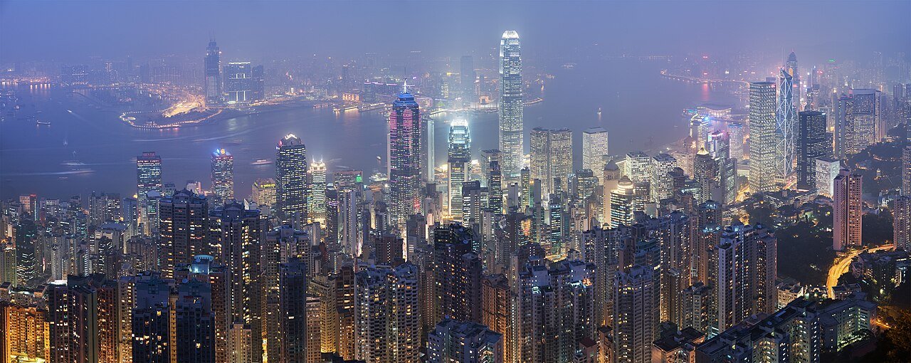 The skyline of Hong Kong across Victoria Harbour