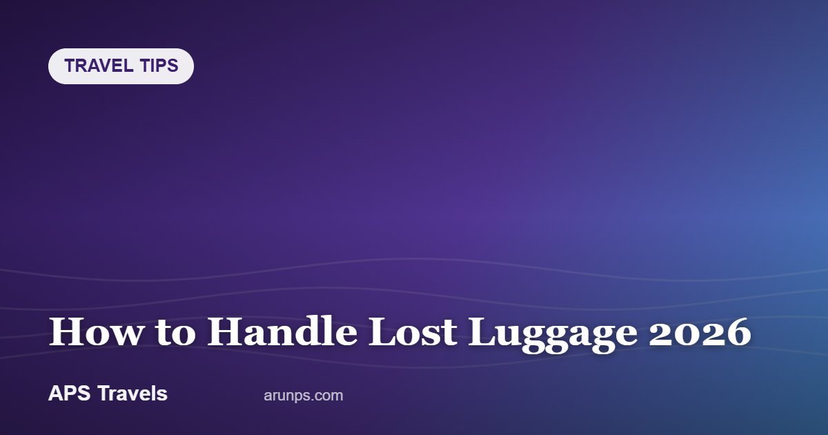 How to Handle Lost Luggage 2026 — APS Travels