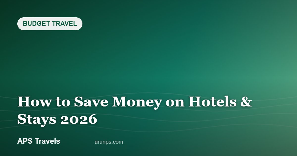 How to Save Money on Hotels & Stays 2026 — APS Travels