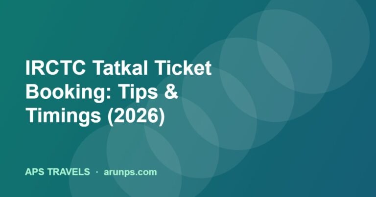IRCTC Tatkal Ticket Booking: Tips & Timings (2026)