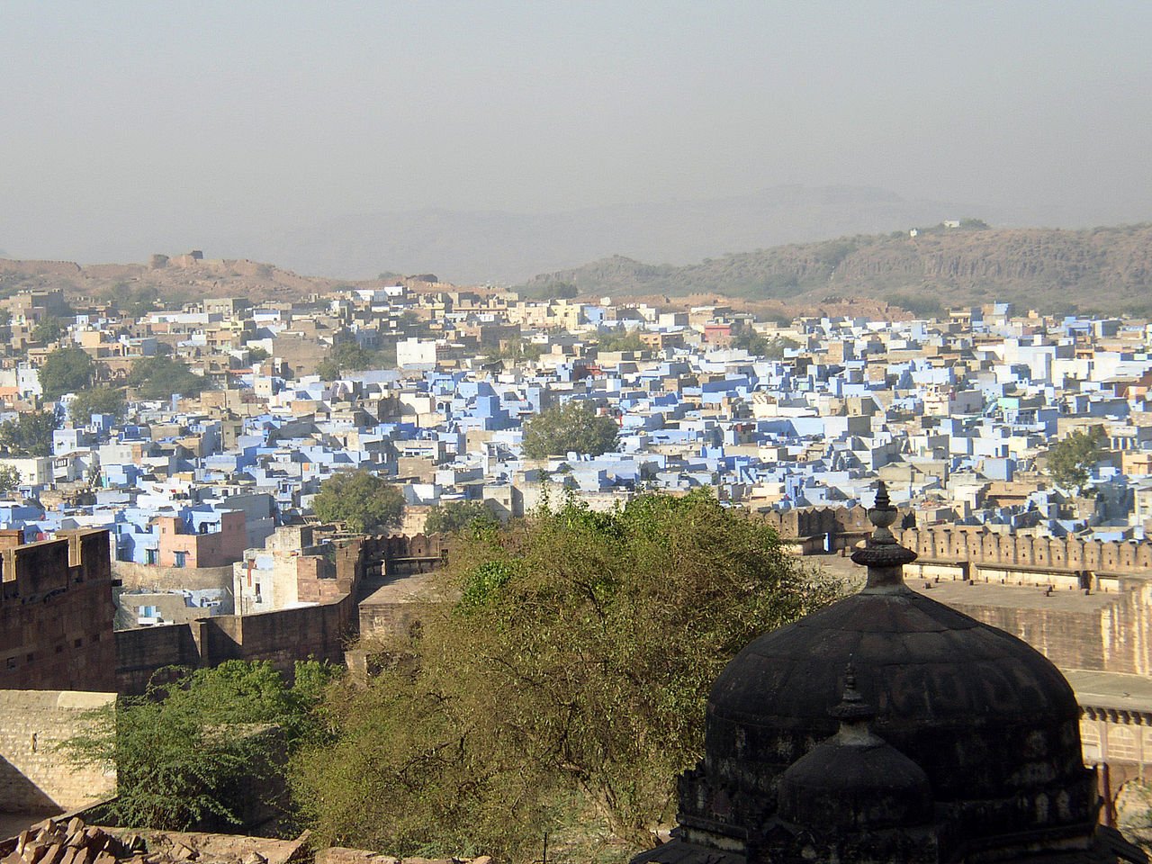 Mehrangarh Fort above the blue city of Jodhpur