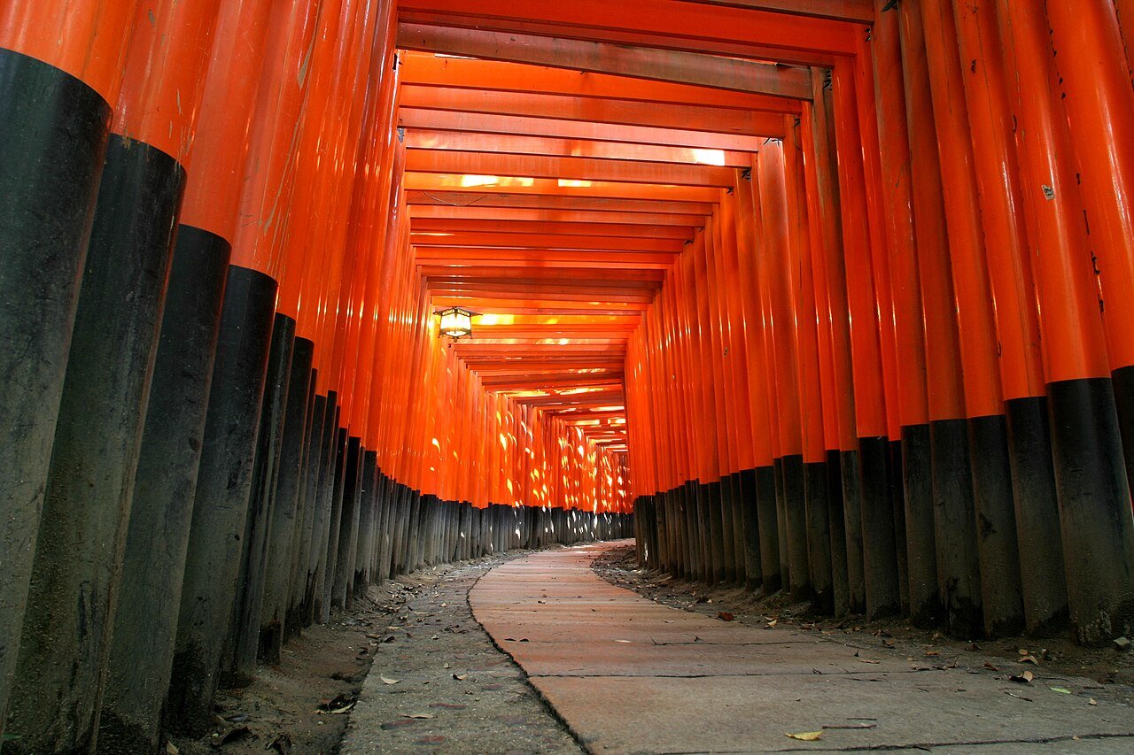 Torii gates and temples of Kyoto