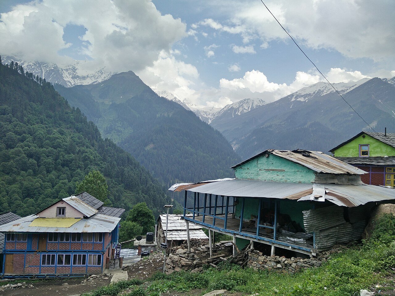 A village high in the Parvati Valley