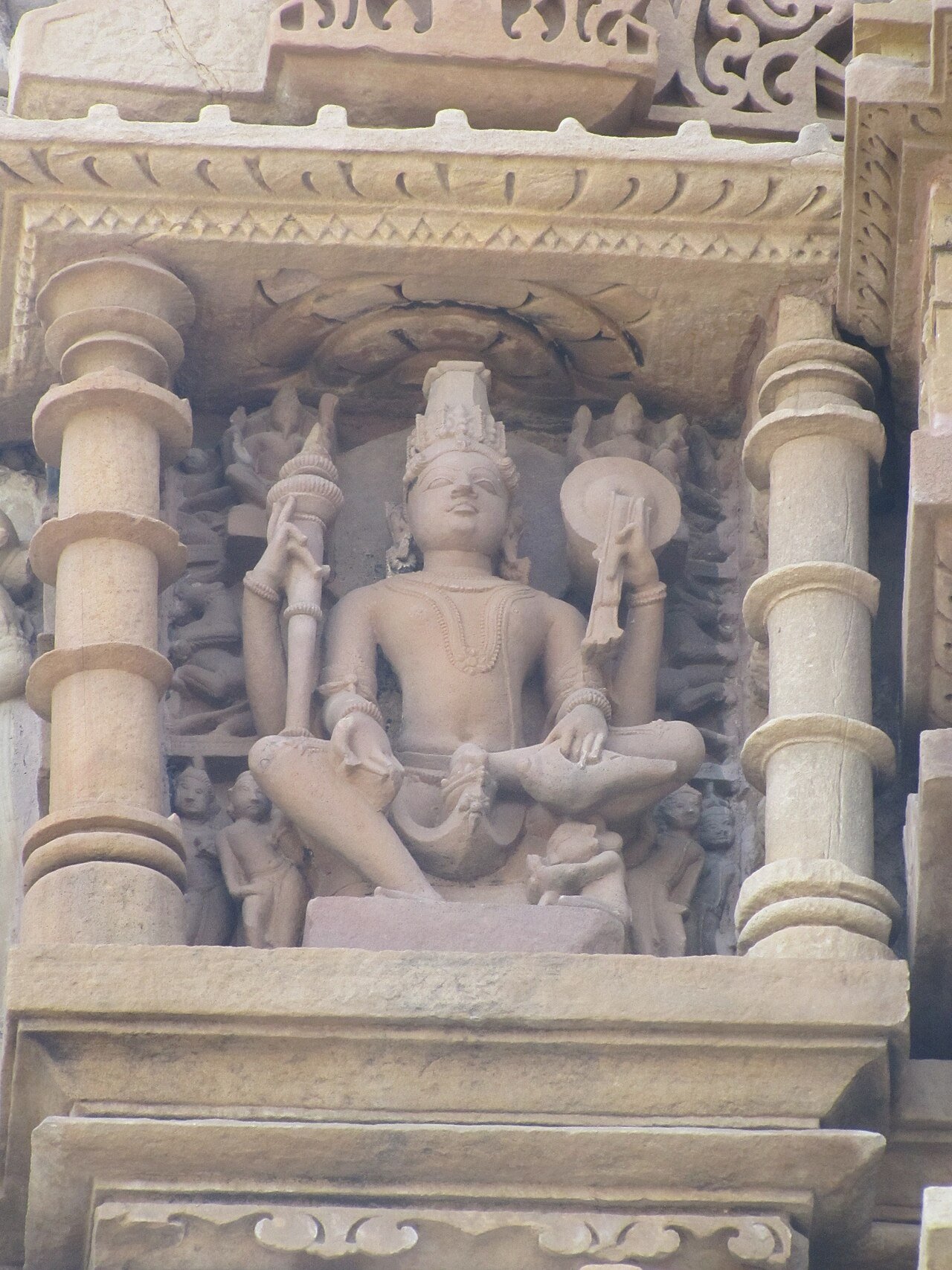 Intricate carving on a Khajuraho temple