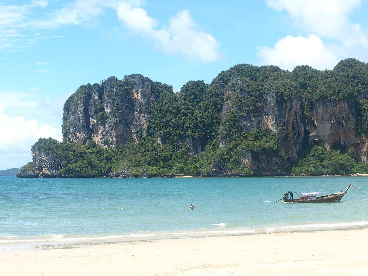 Railay Beach and limestone cliffs, Krabi