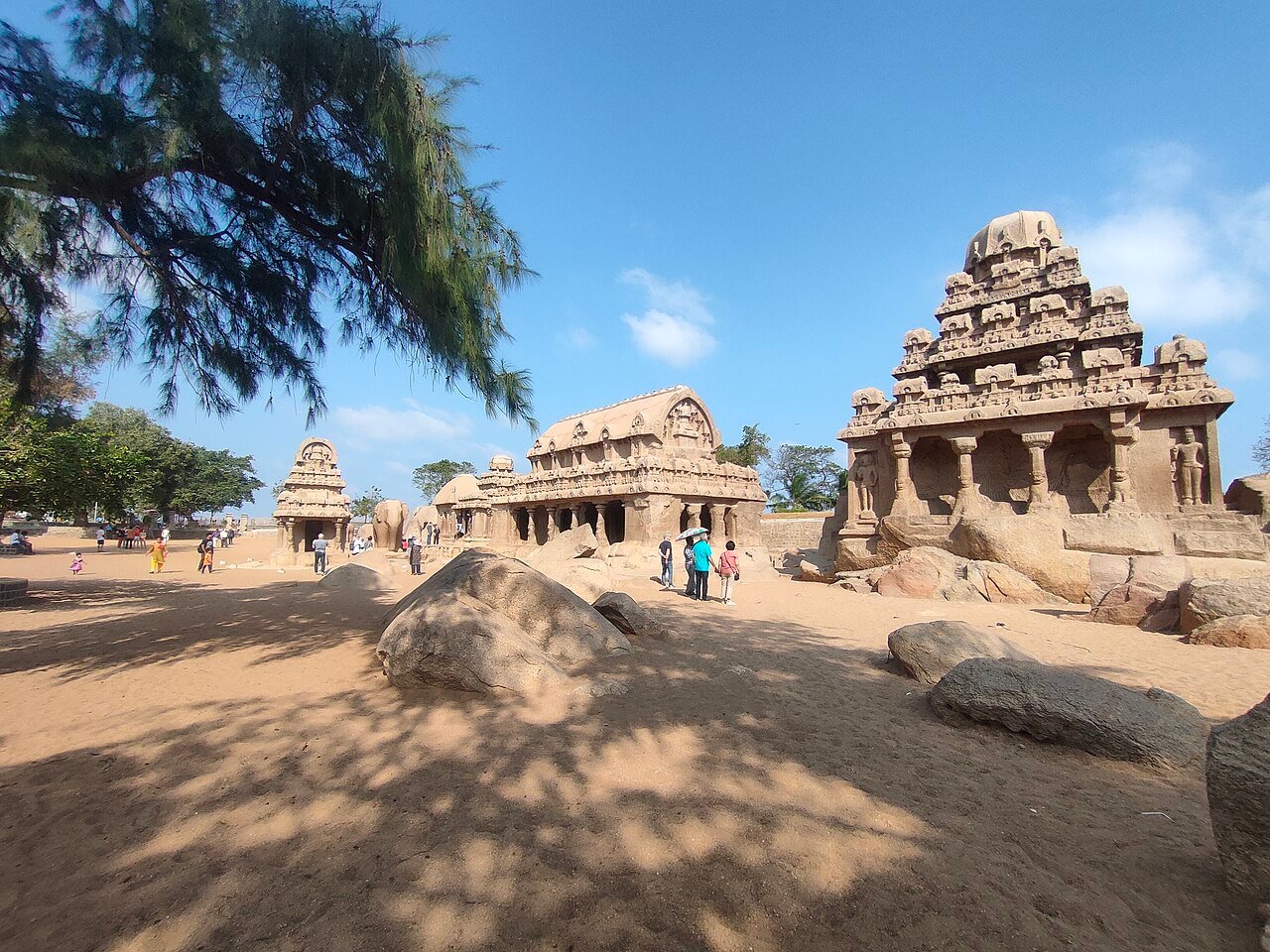 The Pancha Rathas at Mamallapuram