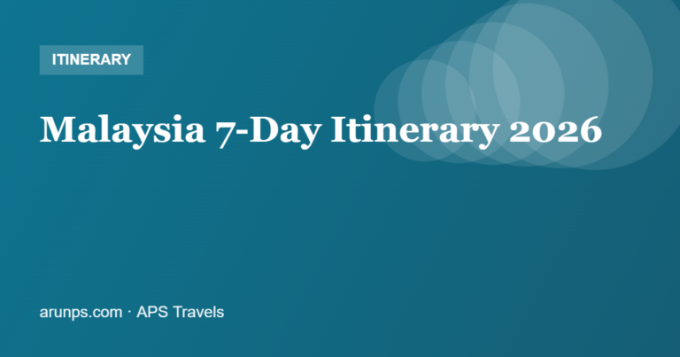Malaysia 7-Day Itinerary 2026 — Kuala Lumpur, Penang & Langkawi
