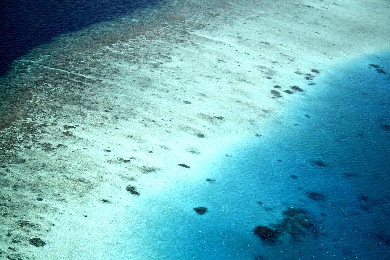 A turquoise lagoon in the Maldives
