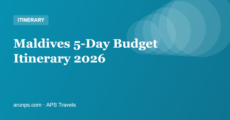 Maldives 5-Day Budget Itinerary 2026 — Local Islands, Sandbanks & Snorkelling