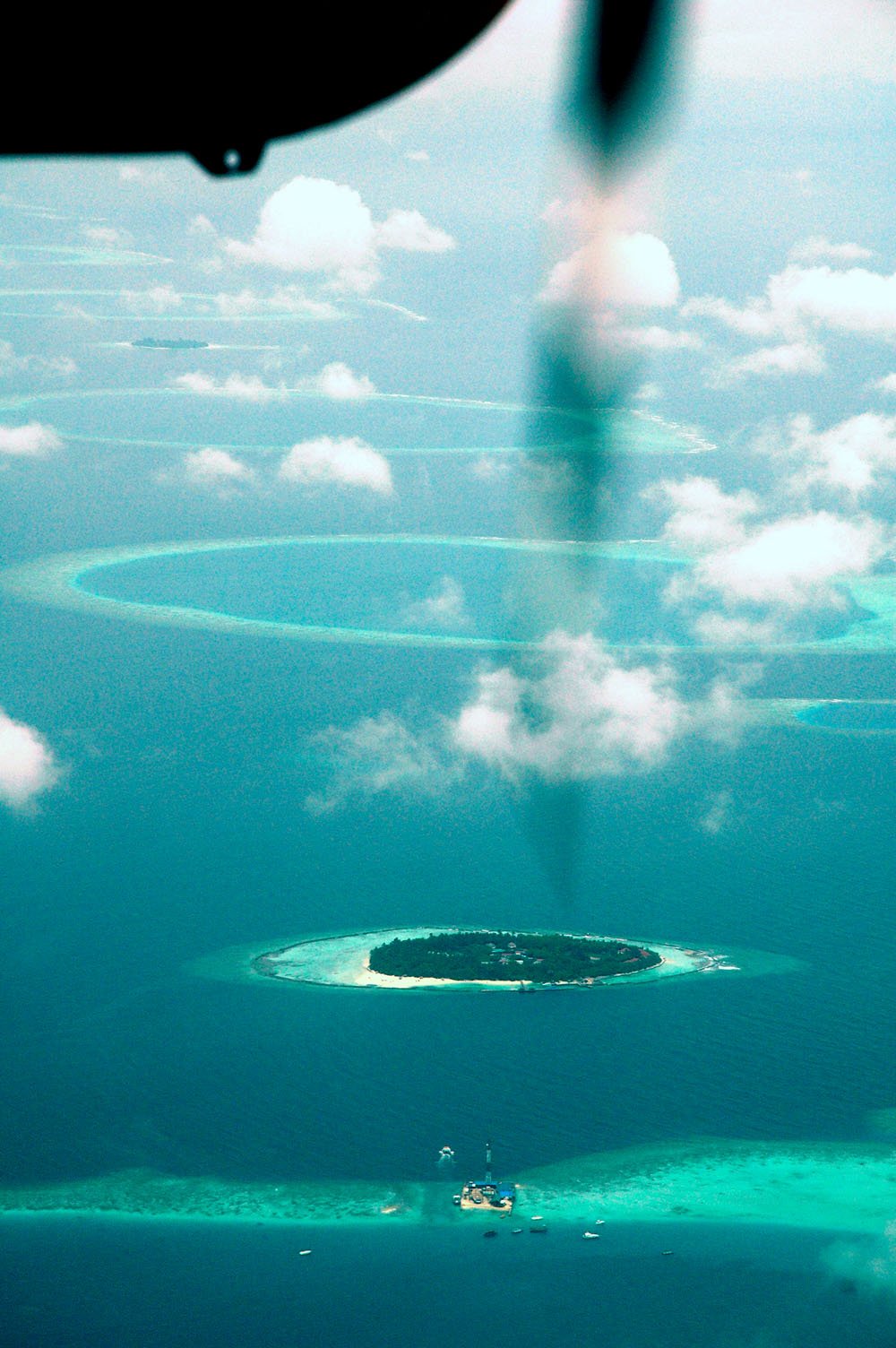 Overwater villas in the Maldives