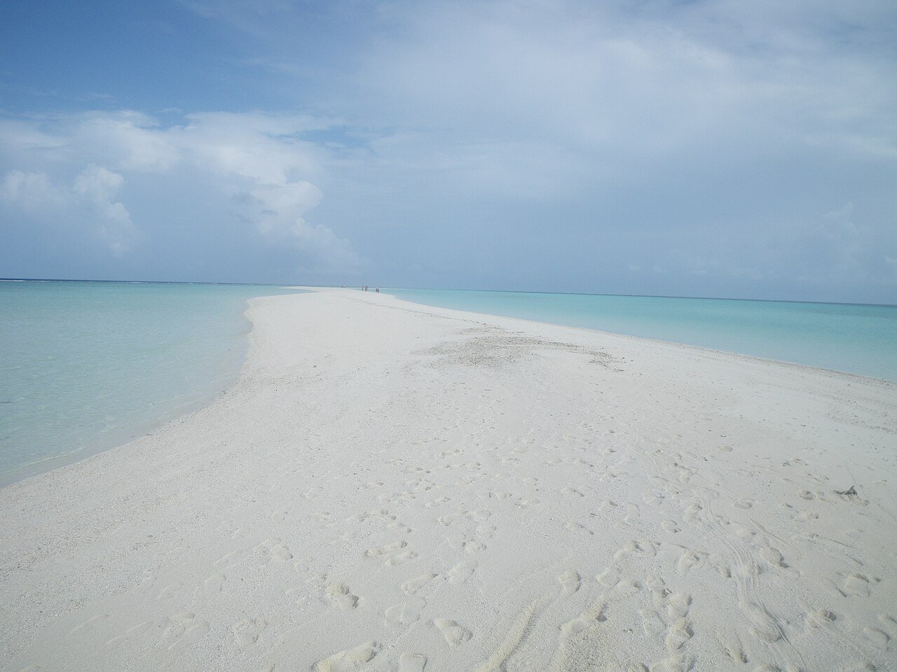 A white-sand beach in the Maldives