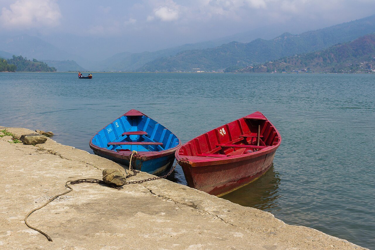 Phewa Lake and the Annapurnas at Pokhara