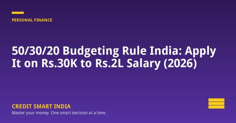 50/30/20 Budgeting Rule India: Apply It on Rs.30K to Rs.2L Salary (2026)