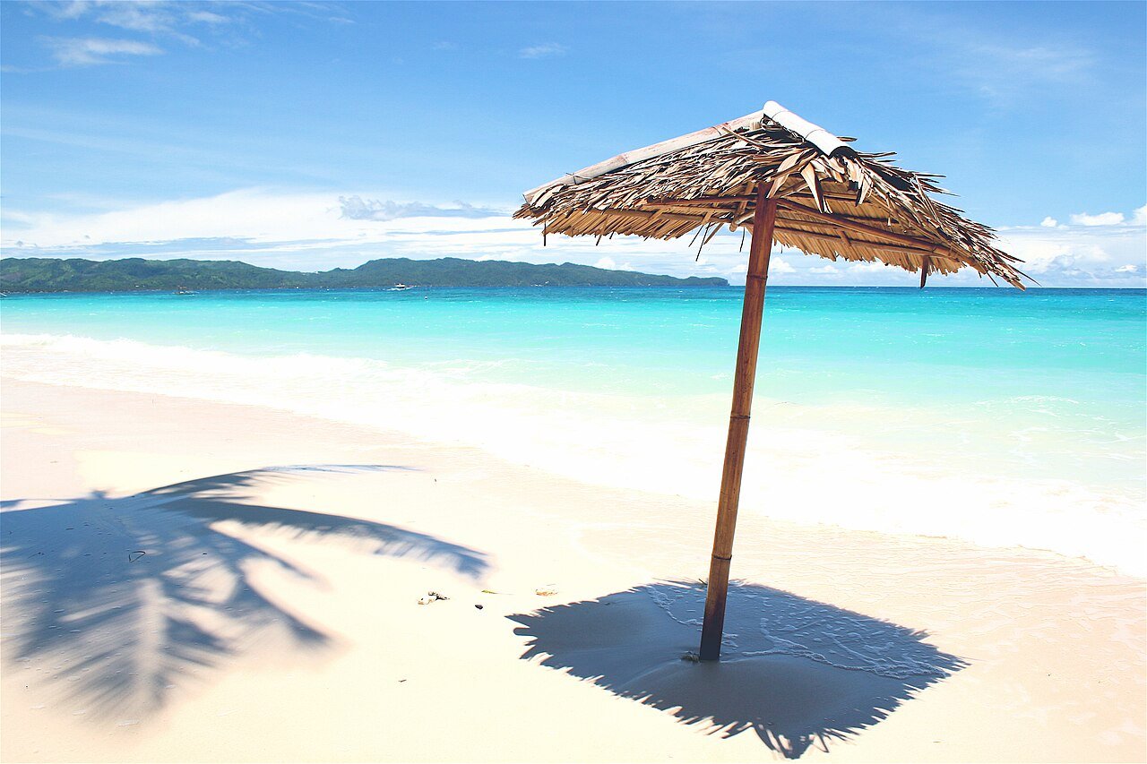 A white-sand beach in the Philippines